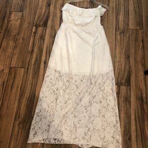 5 for $25 Strapless white maxi dress
